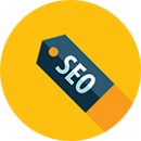 Tag with SEO on it icon
